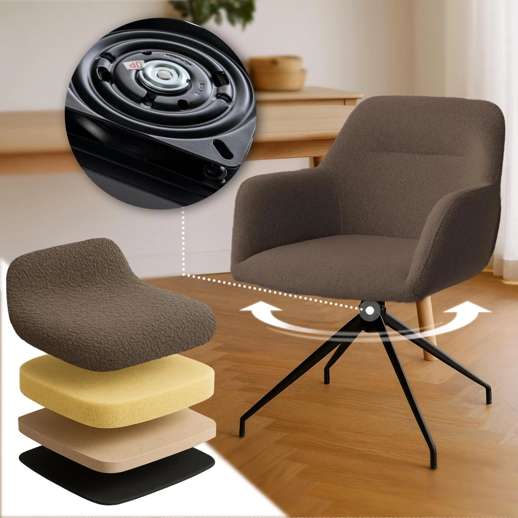 Sedia per sala da pranzo Merlinda in tessuto Teddy 5