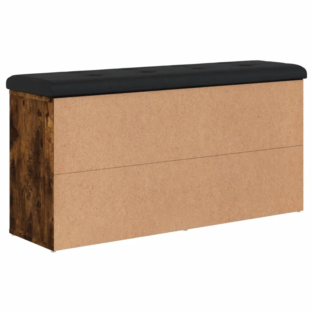 Panca Porta Scarpe-Sgabello-Panca Scarpiera Rovere Fumo 102x32x50 cm Legno Multistrato 695307