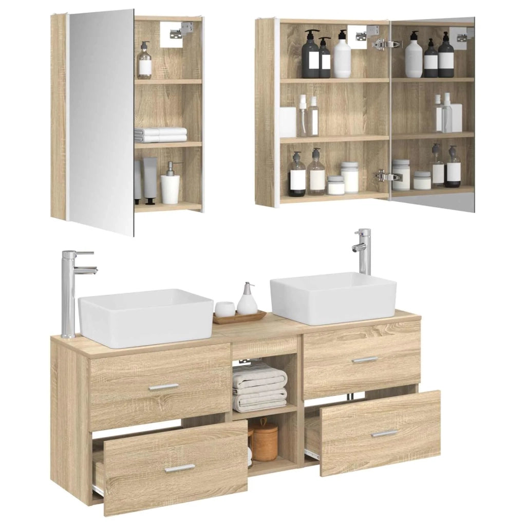 Set di mobili per il bagno 5 pcs Rovere Sonoma 3406849