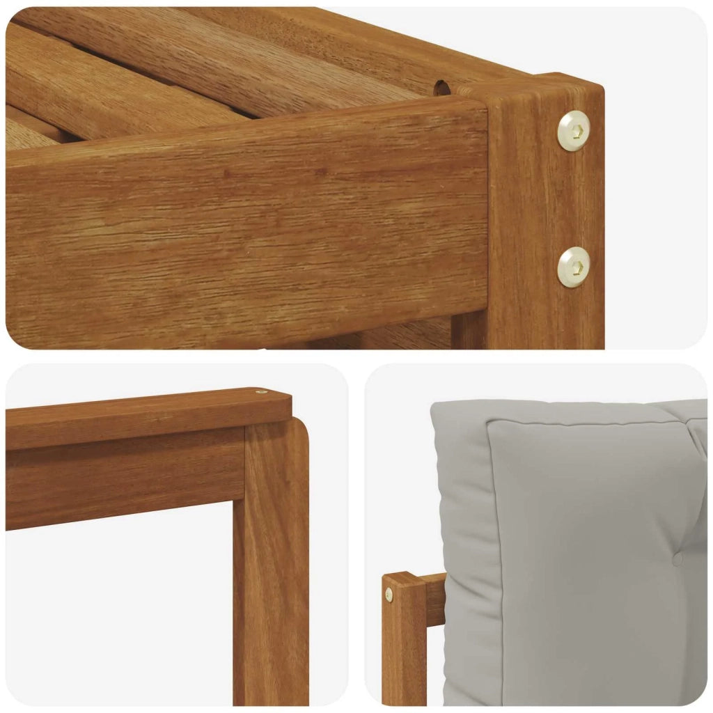 Set di divani da esterno 8 pcs Grigio Naturale e Chiaro