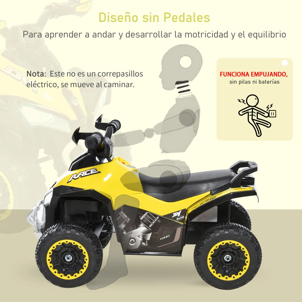 Quadriciclo per Bambini ¨C zephmum ¨C 67.5x38x44 cm Giallo e Nero