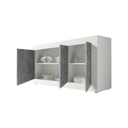 Madia Introbio, Credenza 2 Ripiani, 160x42x85.8h cm Bianco Lucido