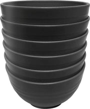 Set di 6 ciotole in ceramica non frantumabile - 750 ml - Nero - 6 pezzi