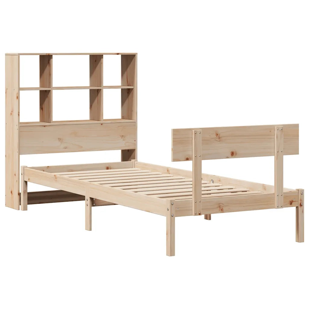 Letto Libreria senza Materasso 90x200 cm Legno Massello Pino 3321802