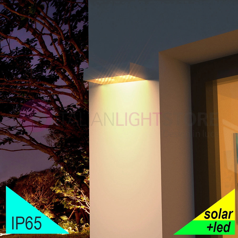 SUNLIGHT Applique LED Bianca Con Pannello Solare, Sensore Crepuscolare e Movimento