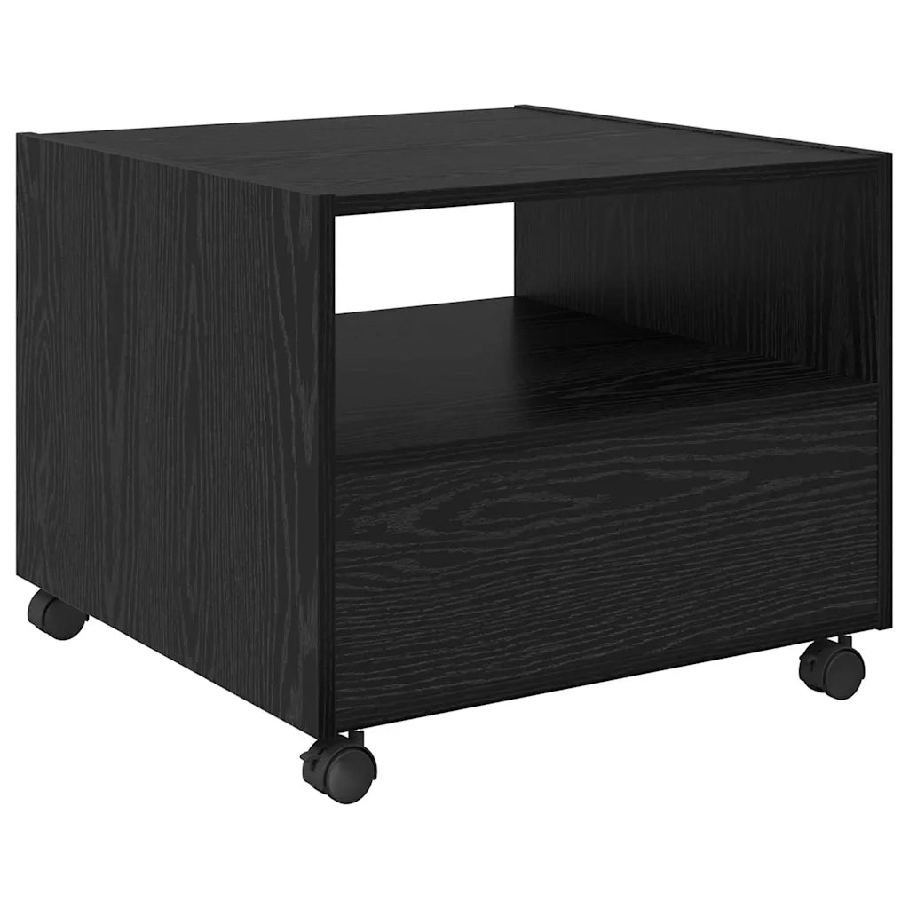 Tavolino da salotto con cassetto Rovere Nero 55 x 55 x 45cm