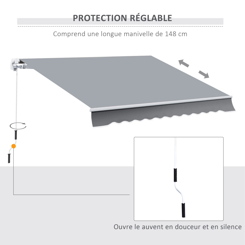 Tenda da Esterno Retrattile per Terrazza e Balcone ¨C zephmum ¨C Grigio 295x245 cm