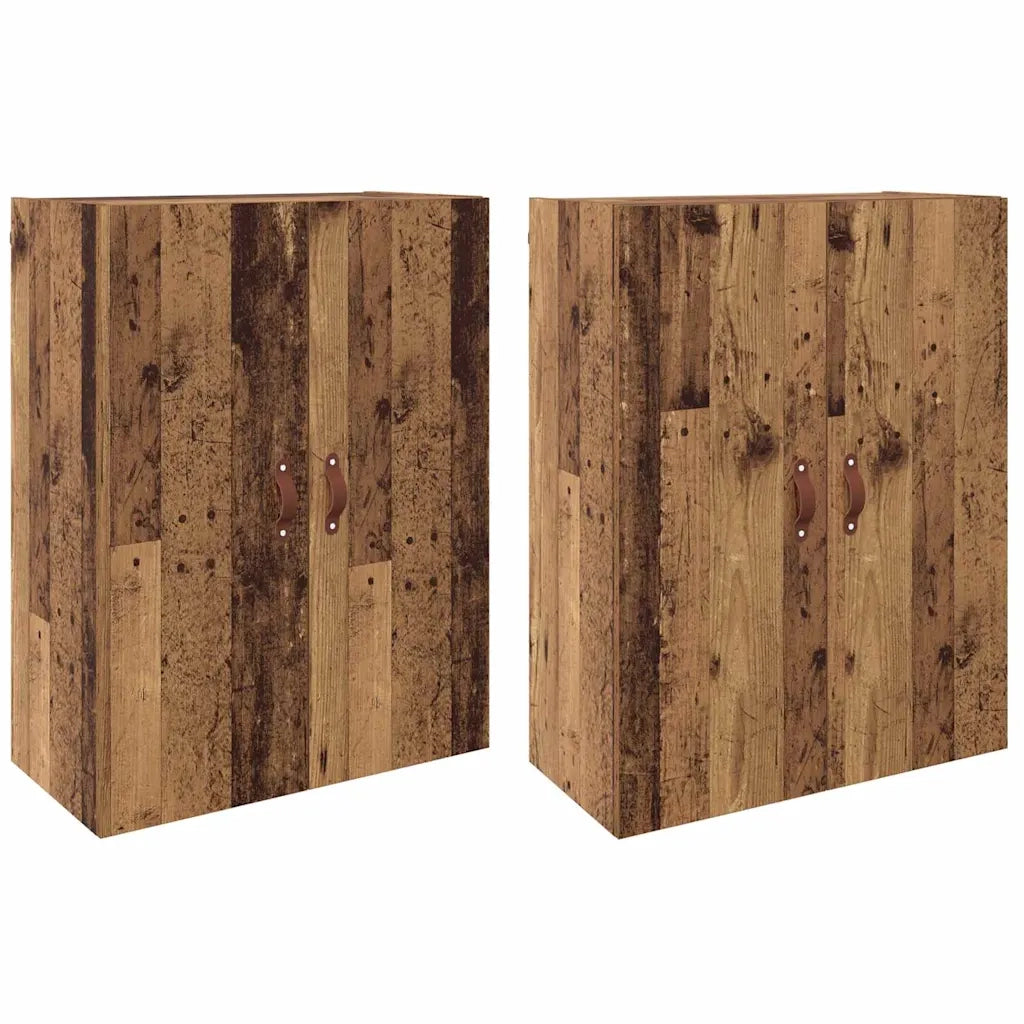 vidaXL Armadi da Muro 2 pcs Legno vecchio 69.5 x 34 x 90 cm