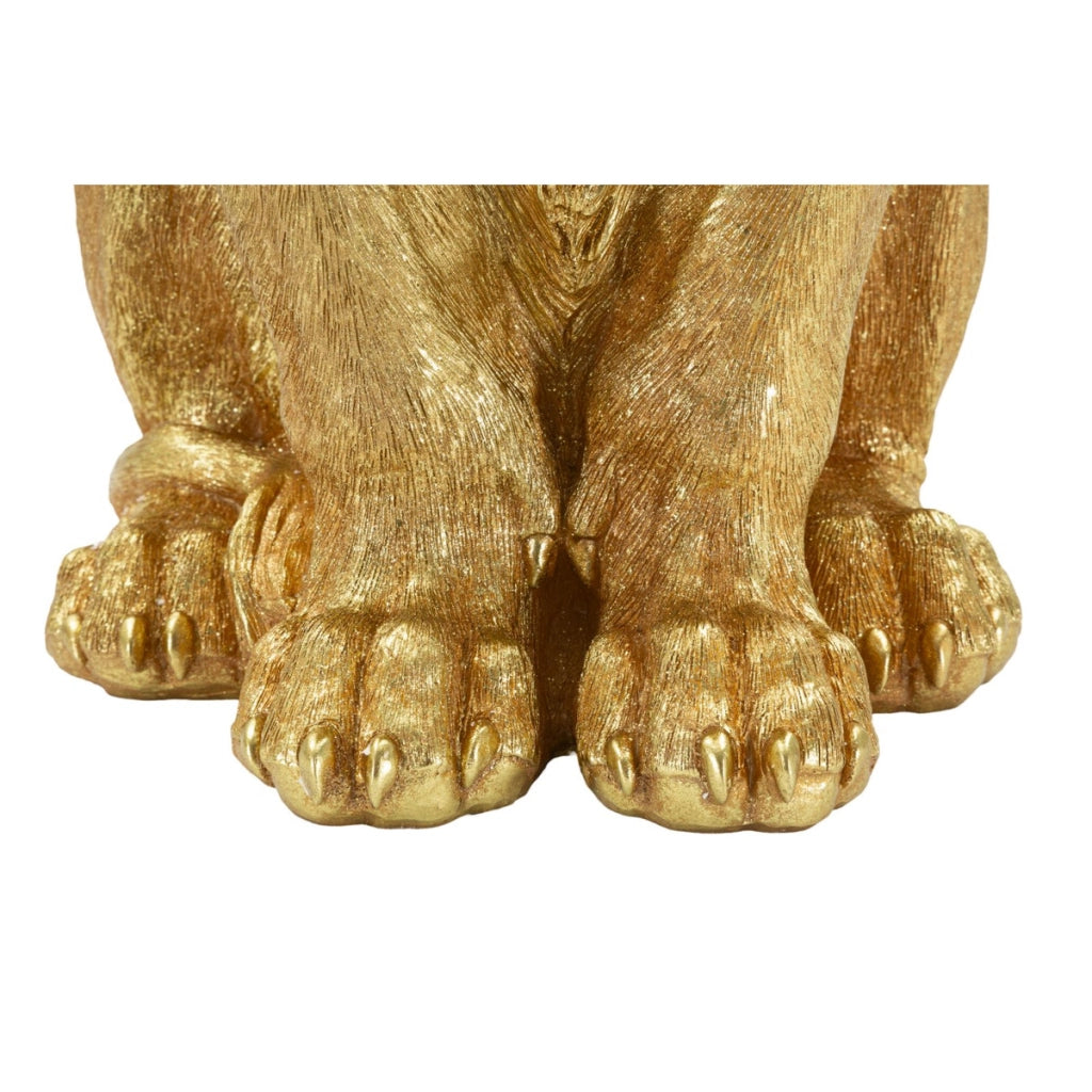 Scultura Leone 1, Oro, Poliresina, 30x42x74 cm
