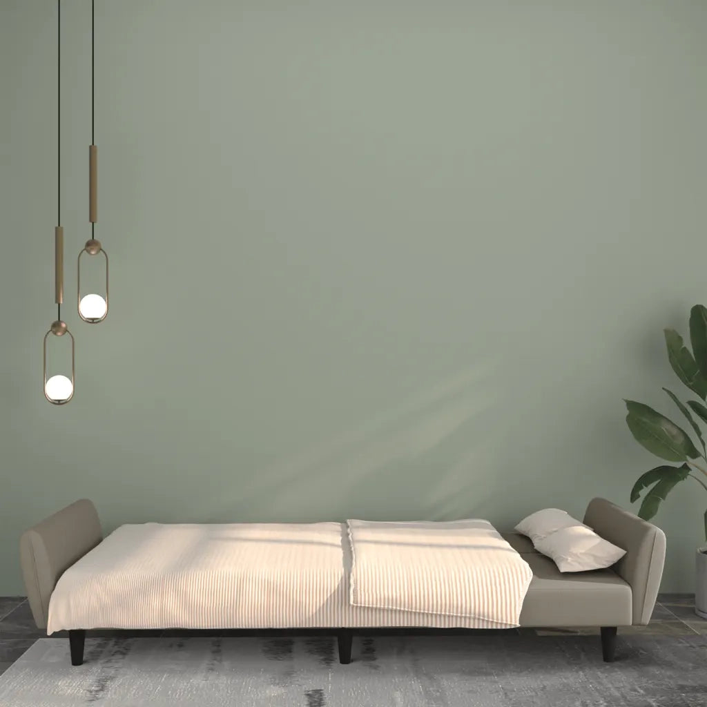 Divano letto | Sof¨¤ letto | Letto singolo a 2 Posti Grigio Chiaro in Velluto