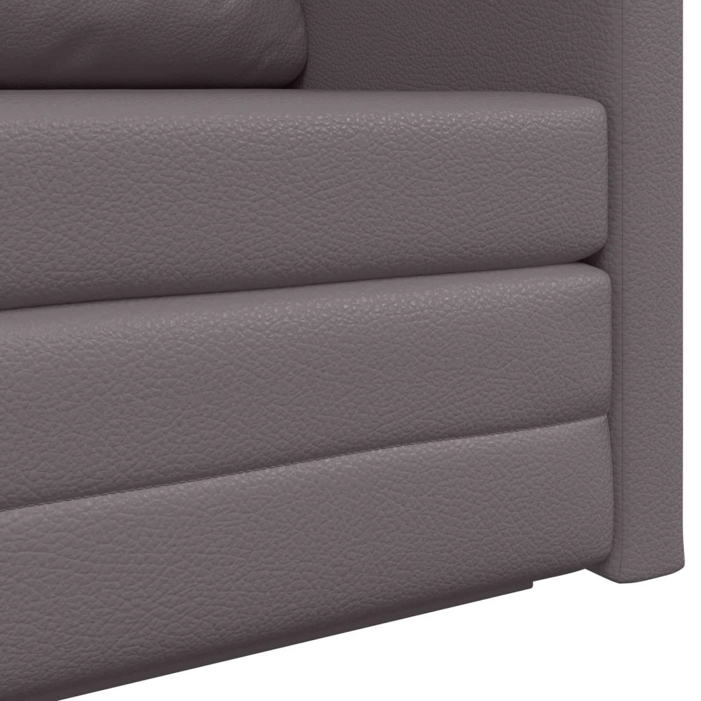 Divano letto | Sof¨¤ letto | Letto singolo Grigio 124 x 71 x 78 cm Pelle Artificiale