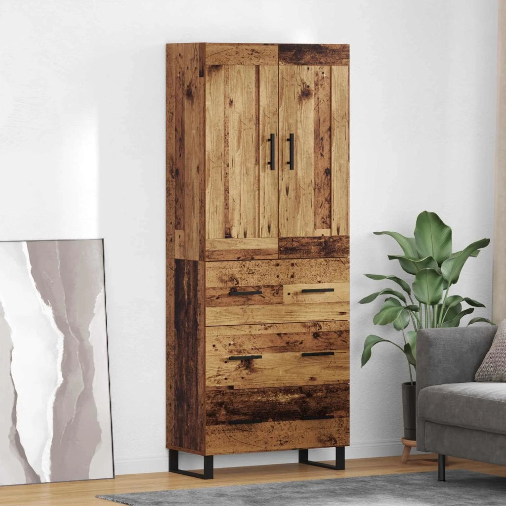 Credenza | Madia | Buffet da pranzo | Armadio da pranzo Legno vecchio 69,5 x 34 x 180 cm Legno multistrato