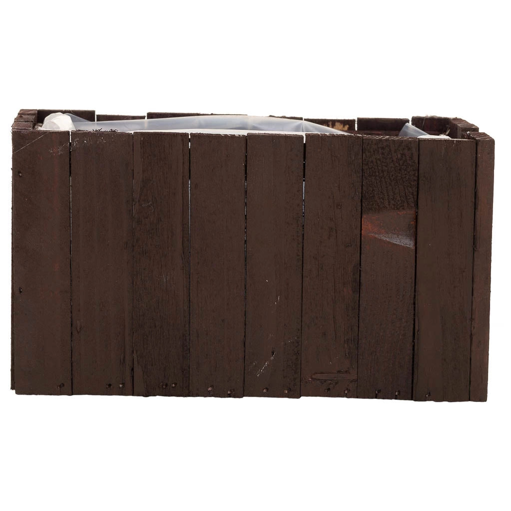 Cesto quadrato in legno marrone 18,5x10,5x10h