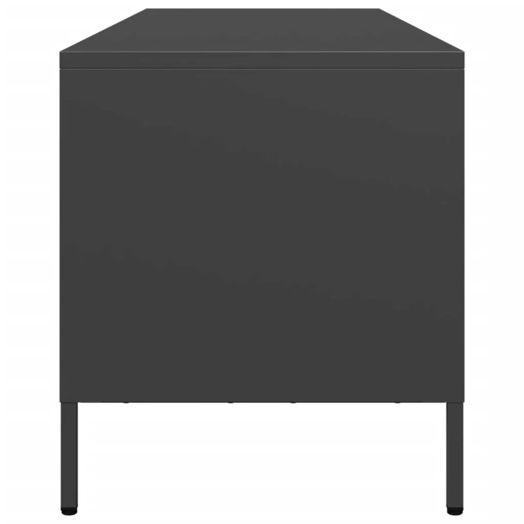 Mobile TV multimediale scaffale TV credenza mobile TV sala da pranzo soggiorno camera da letto 135 x 39 x 43,5 cm acciaio laminato a freddo nero 02_0025898
