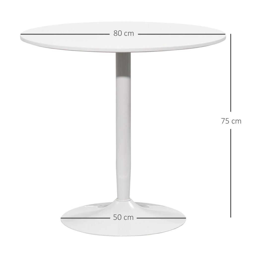 Tavolo da pranzo per 2 persone ¨C zephmum ¨C rotondo, bianco, 80x75 cm