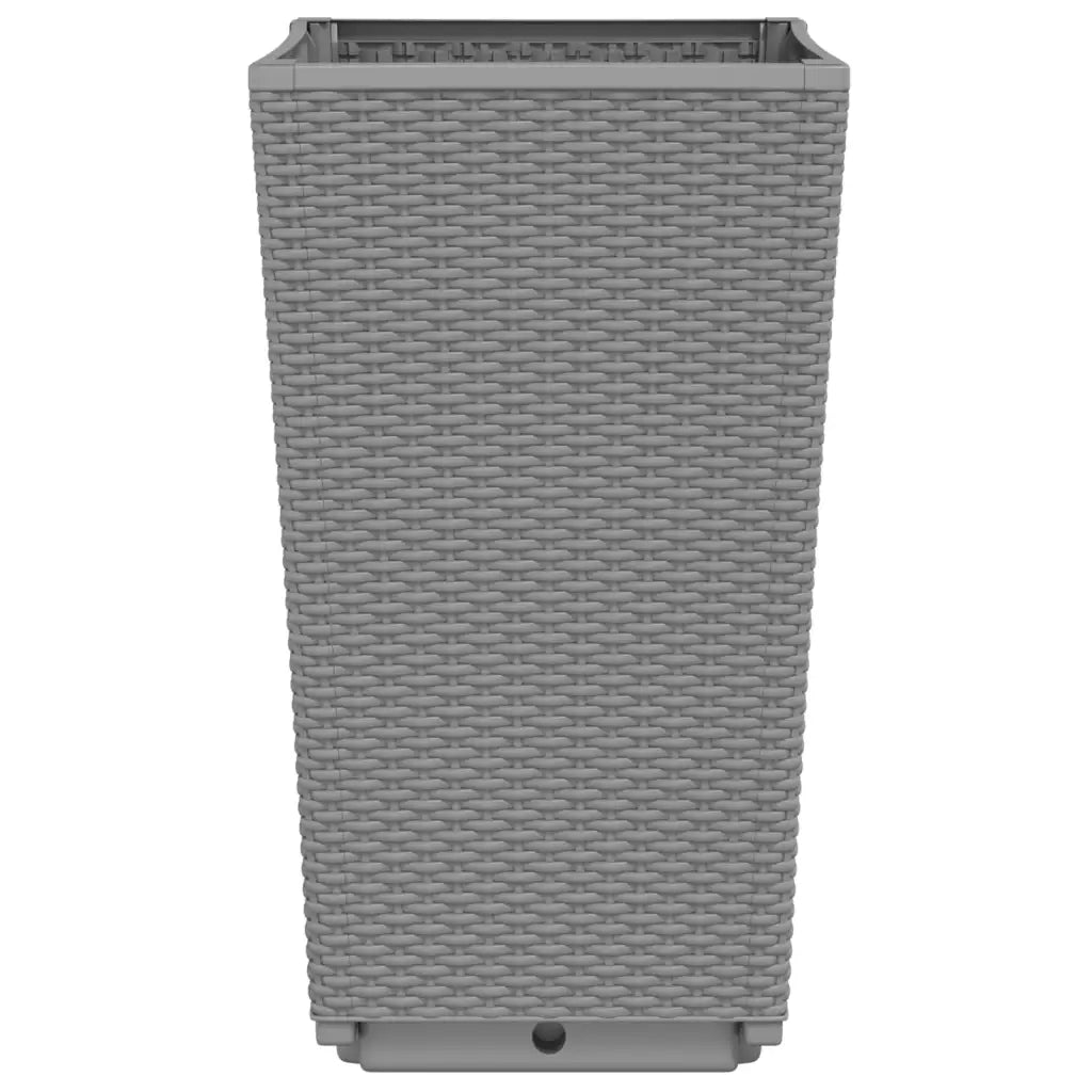 Fioriere | Cassetta per fiori | Vaso da Giardino 4 pz Grigio Chiaro 32,5x32,5x57 cm in PP