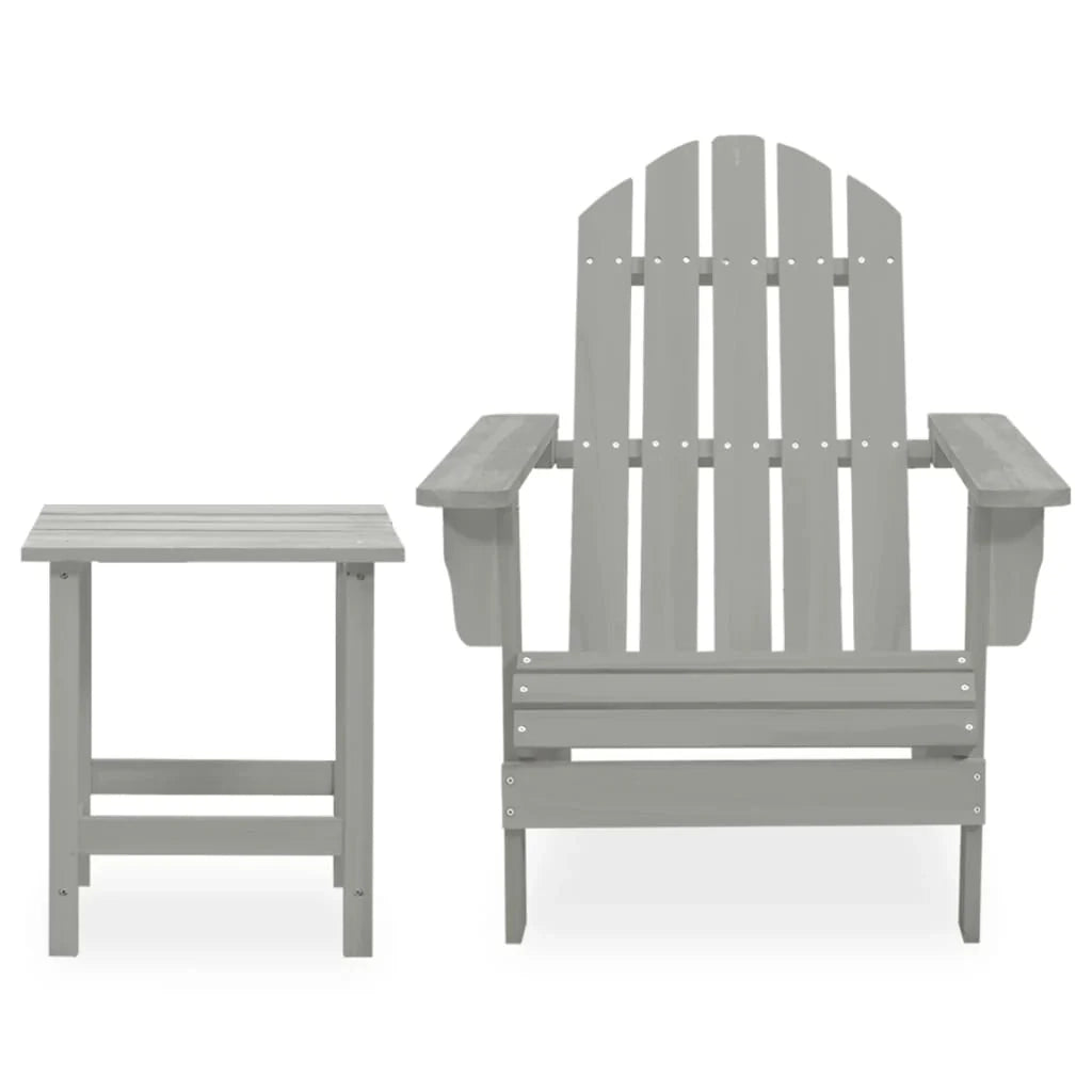 Sedia da giardino con tavolo in legno di abete grigio 02_0013329