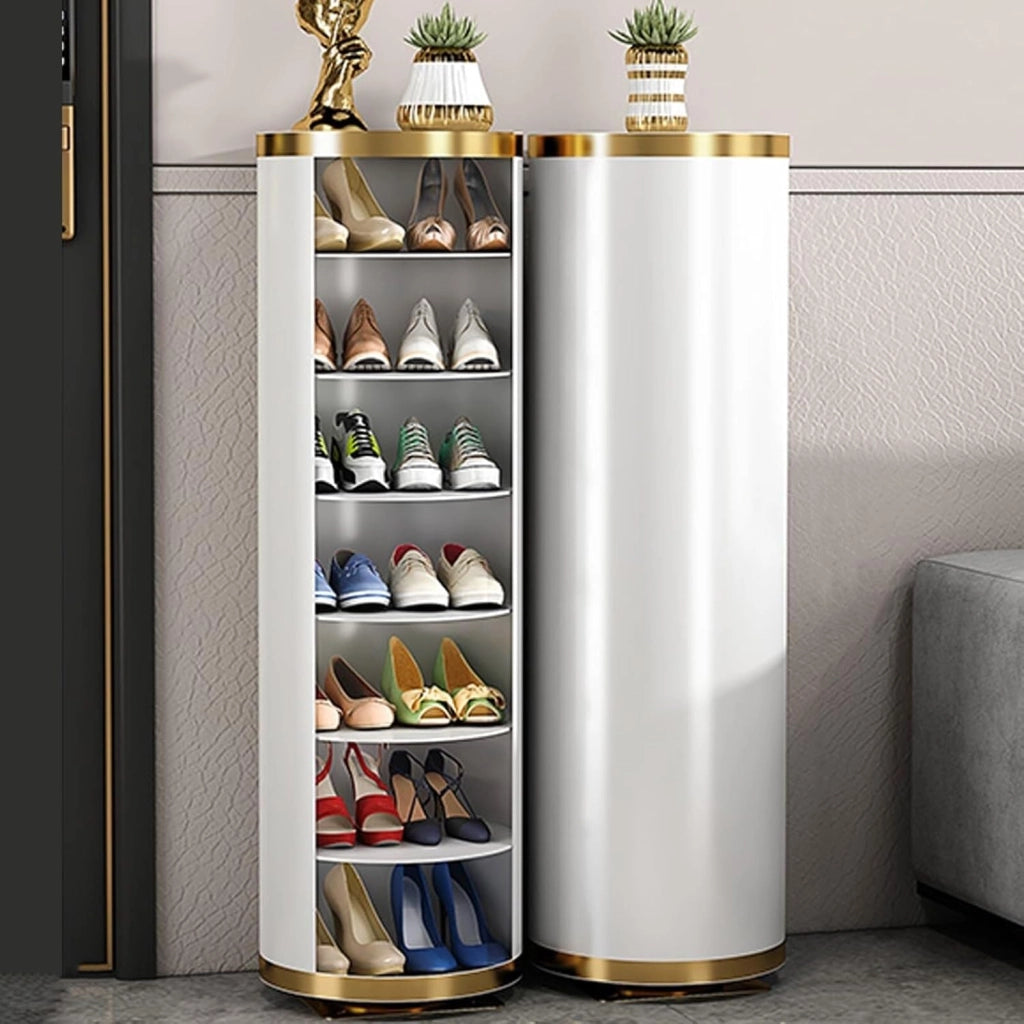 scarpiera Scarpiera girevole a 360 gradi per riporre l'ingresso - Moderno supporto in metallo per piccoli spazi - Supporto verticale per organizer per scarpe (dimensioni: 32 * 105 cm/12,6 * 41 po