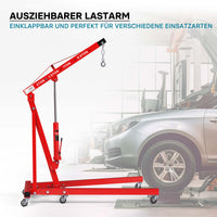 gruetta idraulica da officina per sollevamento, gru manuale pieghevole con doppia pompa, carico max 2000kg