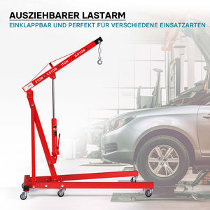 gruetta idraulica da officina per sollevamento, gru manuale pieghevole con doppia pompa, carico max 2000kg