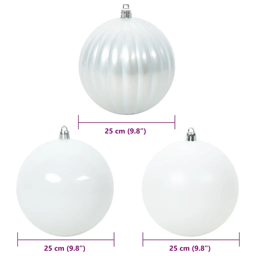 Set di palline di Natale XXL 3 pcs Bianco Plastica