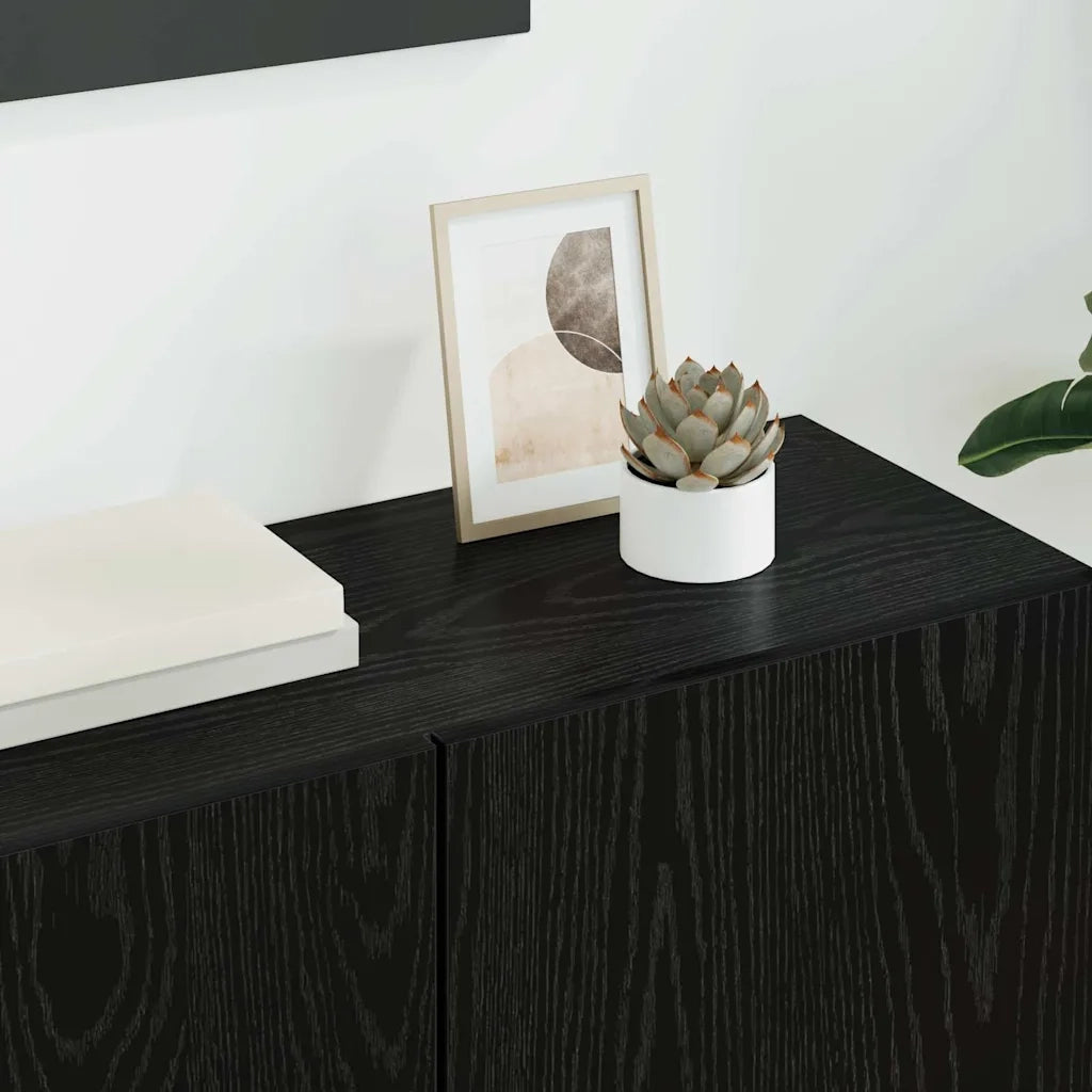 Unit¨¤ TV da Parete 5 pz | Armadietto TV | Mobile Porta TV Rovere Nero Legno multistrato