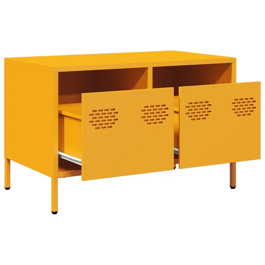 Mobile TV Giallo Senape 68x39x43,5cm Acciaio Laminato a Freddo 851235
