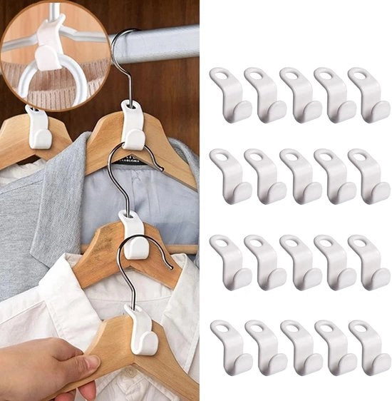 20 Pezzi di Appoggio per Abbigliamento - Appoggio per Abbigliamento - Appoggio Stabile per Abbigliamento per Armadio - Organizzazione Semplice - Appoggio per Armadio - Appoggio per Abbigliamento per Armadio (Bianco)