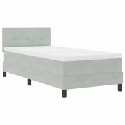 Letto singolo | Letto per adulti | Letto a Sorgente LED con led Grigio chiaro 90 x 190 cm Velluto