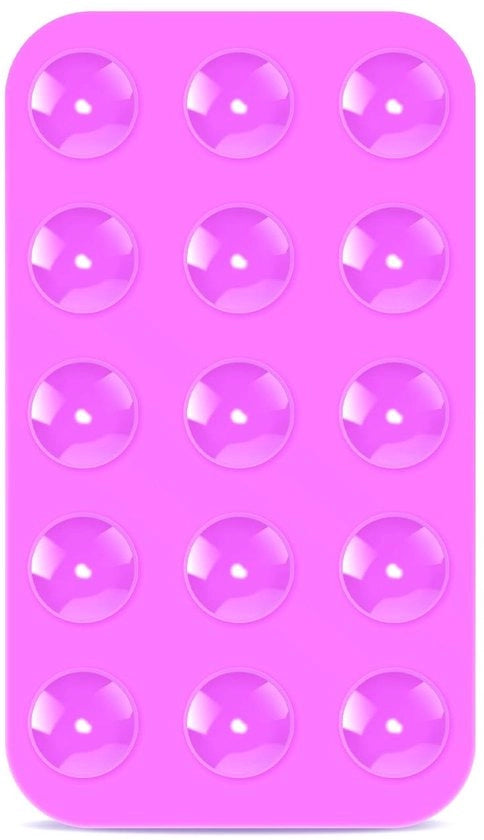 Supporto per smartphone in silicone - Multifunzionale - Colorazione donker roze - Adatto per auto, doccia e specchio - Pratico e comodo