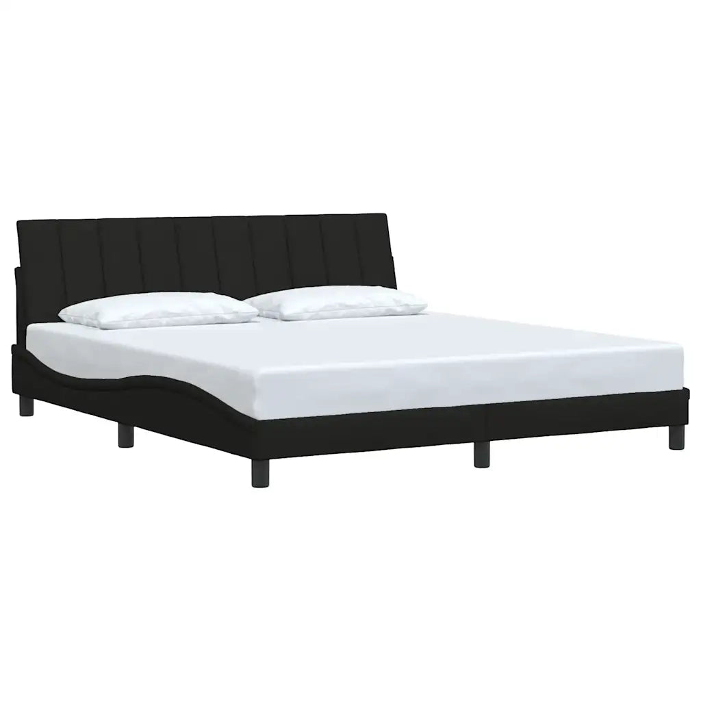 Giroletto senza Materasso Hanko Nero 180x200 cm in Tessuto