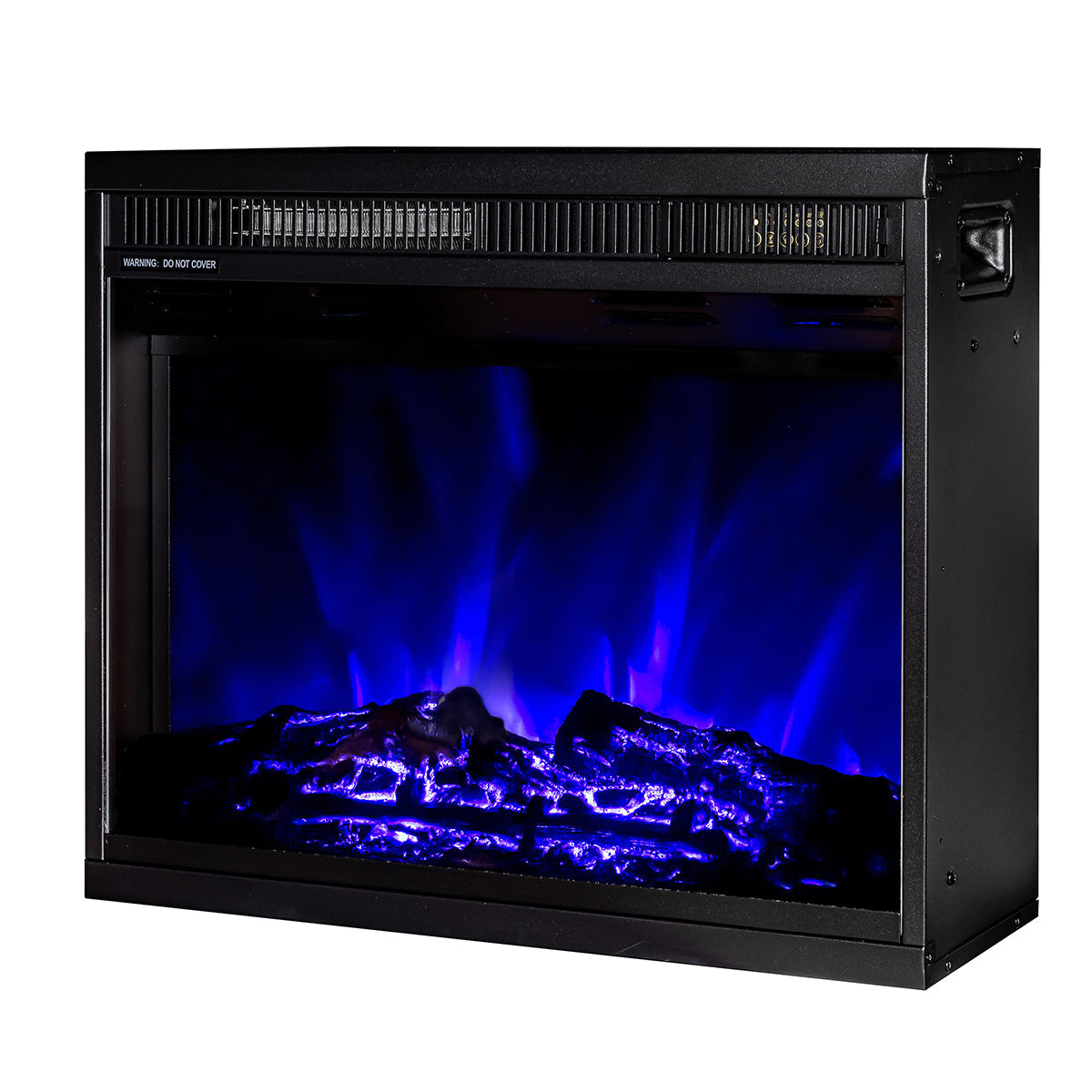 Camino Elettrico da Incasso 47x58,4x18 cm Effetto Fiamma 1500W Lorance Nero