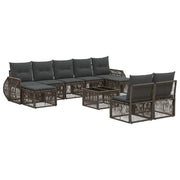 Set Divano da Giardino 10 pcs Grigio e Grigio Scuro polyrattan