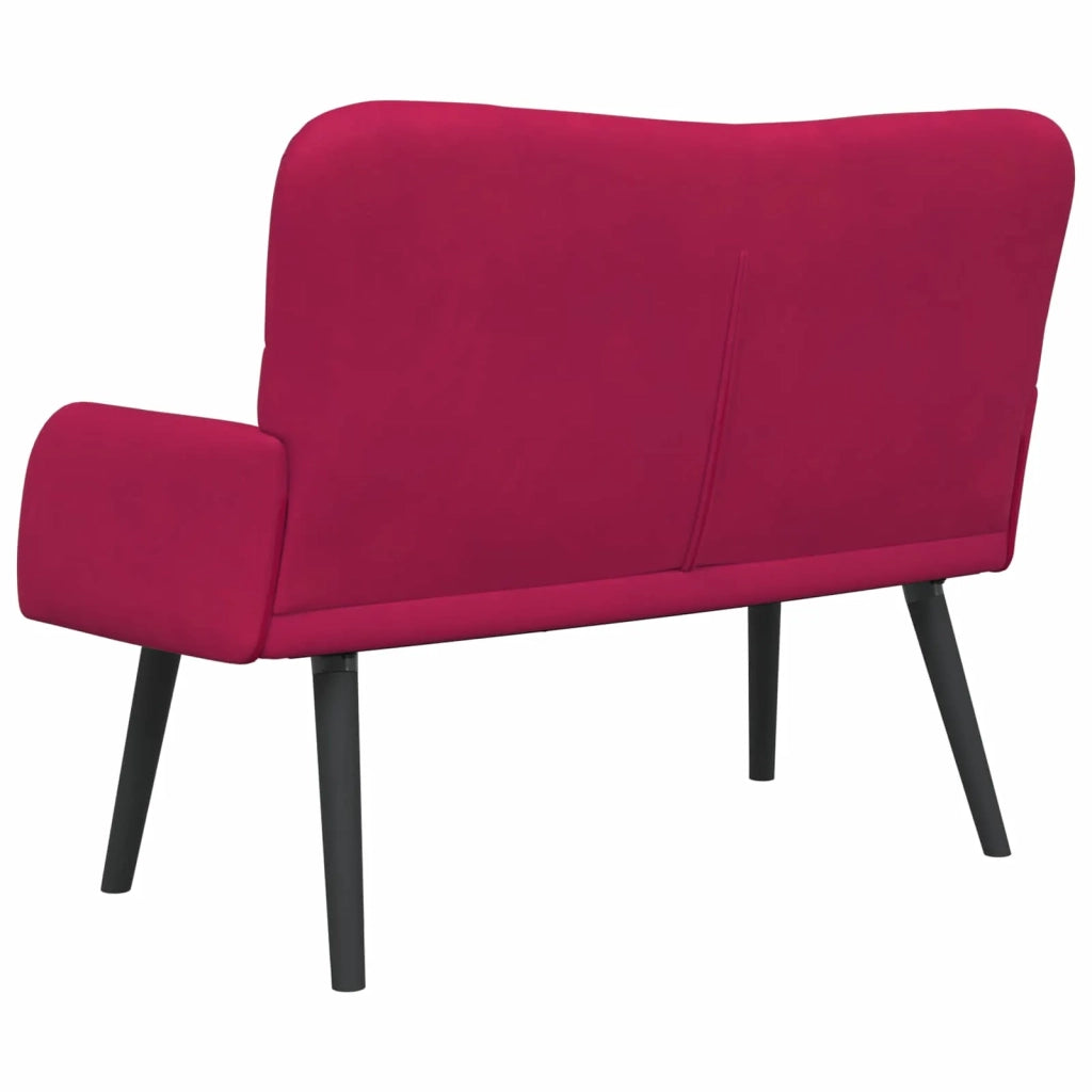 Sofa a Due Posti Rosso vino 115 x 61 x 87 cm Velluto 42028944