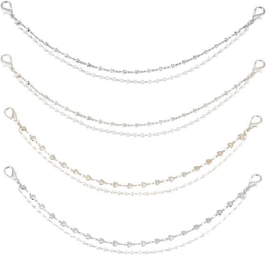 Decorazioni per cinture a forma di stella con perle per scarpe casual e sandali - 1 confezione da 8 pezzi, 4 stili