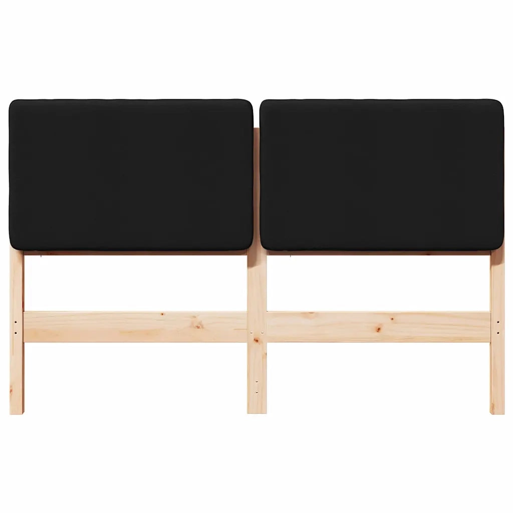 Testiera imbottita Marrone e Nero 150 cm Pino massello
