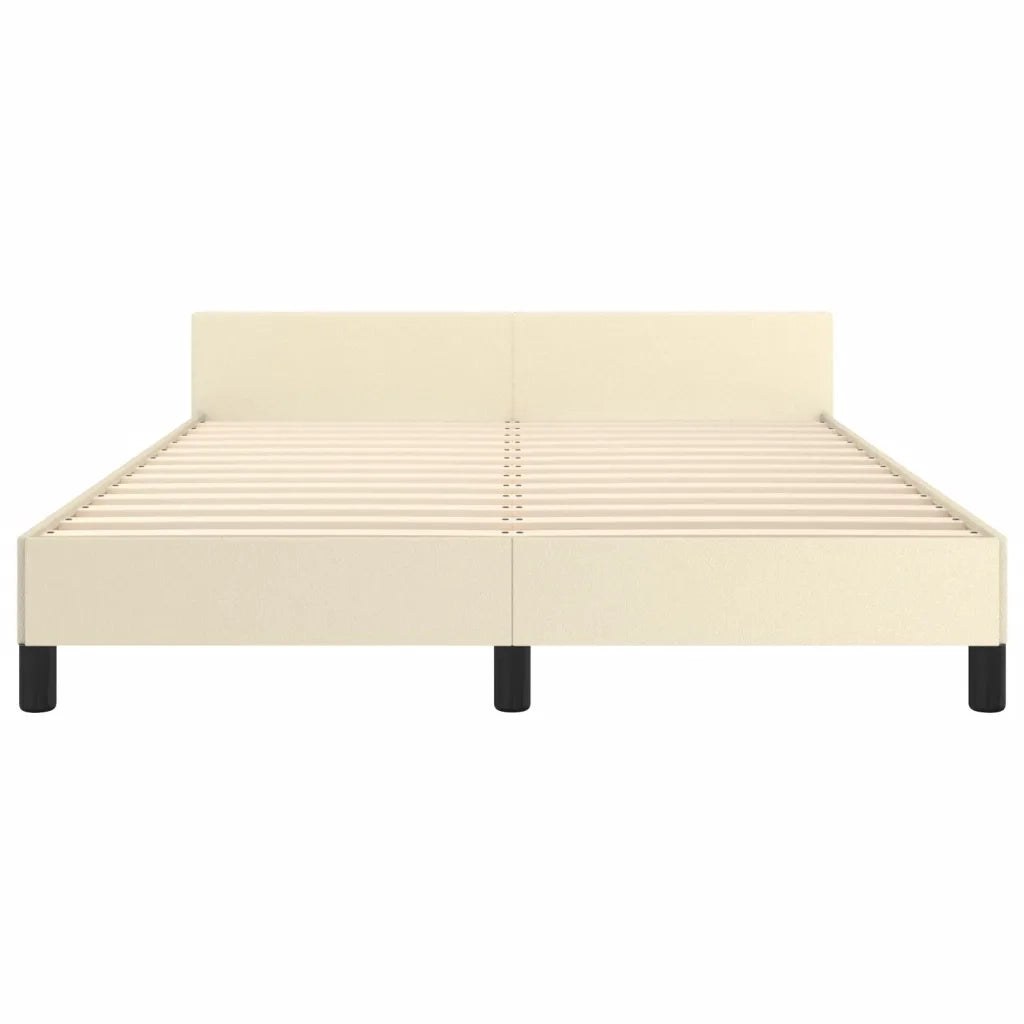 Giroletto con Testiera Crema 140x200 cm in Similpelle 3125575