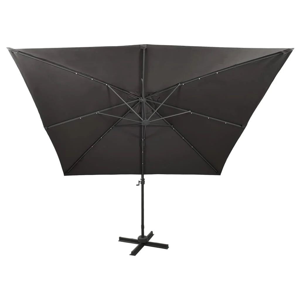 Ombrellone da giardino decentrato con palo e luci LED 300 cm antracite 02_0008517
