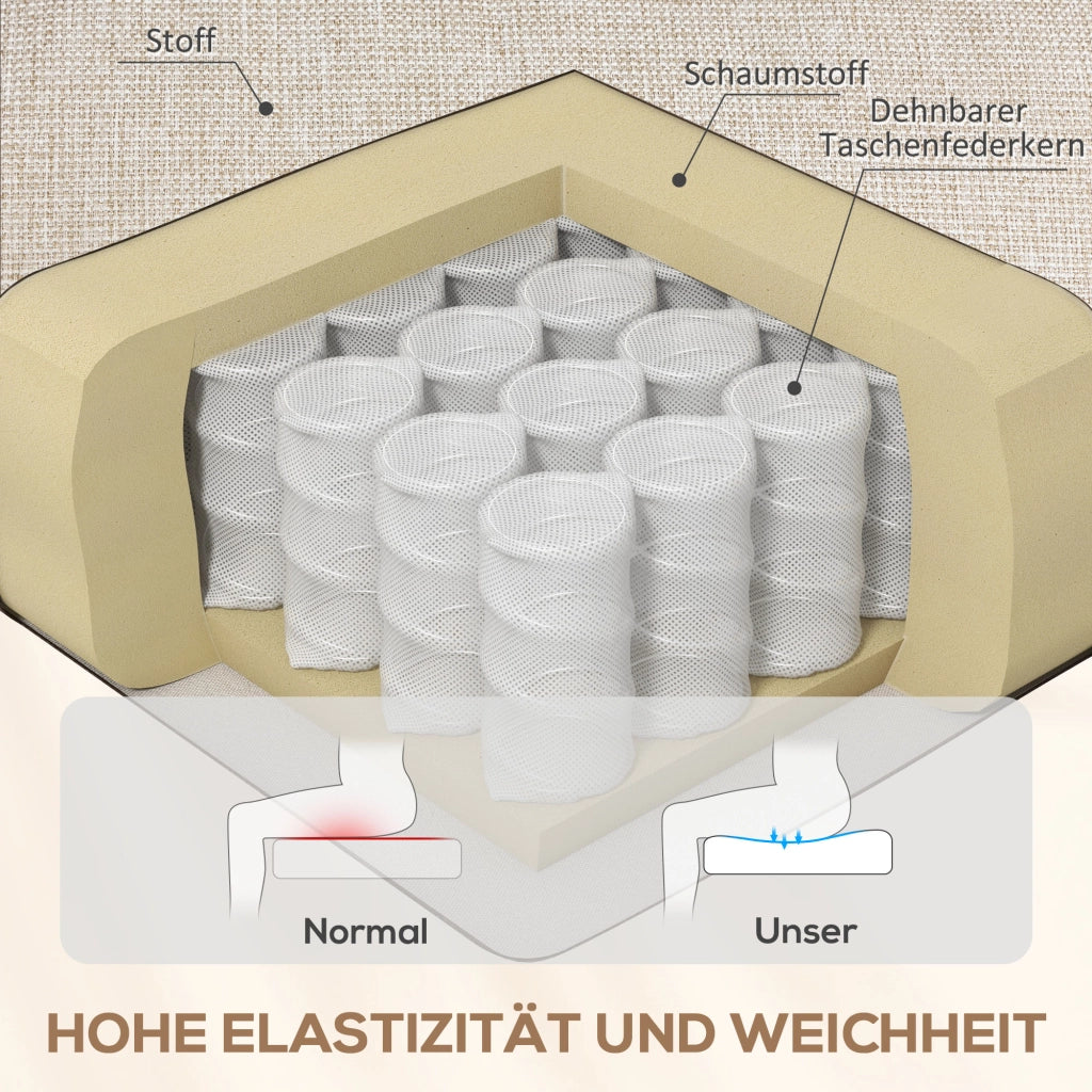 POLTRONA Relax reclinabile manuale 80x94x101 cm in lino Beige