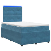 Letto Box Spring LED con Materasso Blu 120 x 200 cm Velluto 3456051