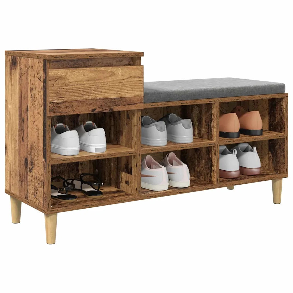 Mobile per scarpe con cassetto-Scarpiera Legno vecchio 102 x 36 x 60 cm 458322