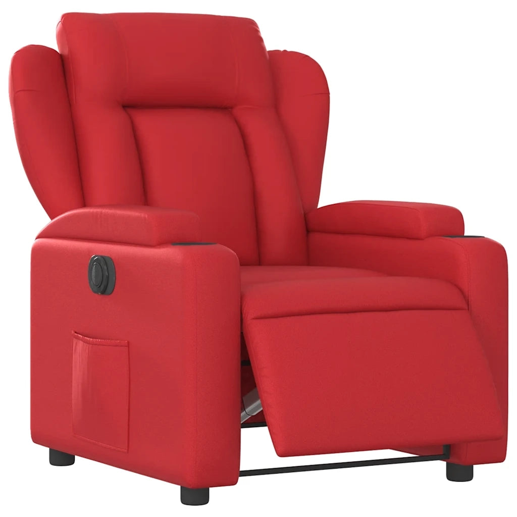 Poltrona Reclinabile Elettrica Rossa in Similpelle