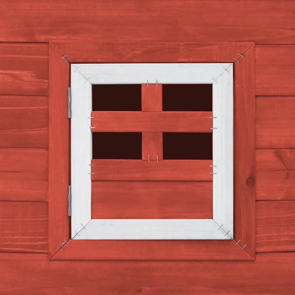 Pollaio all'Aperto con 1 Casetta di Cova in Legno Rosso cod mxl 52811
