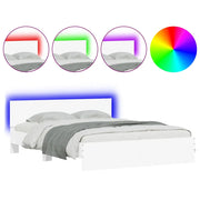 Letto matrimoniale | Letto per adulti | Giroletto con Testiera e LED Bianco 150x200 cm