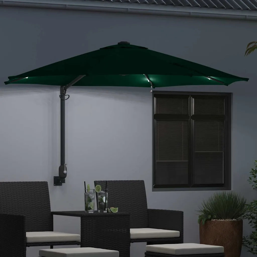 Ombrello da giardino Verde e Nero 248 x 248 x 148 cm