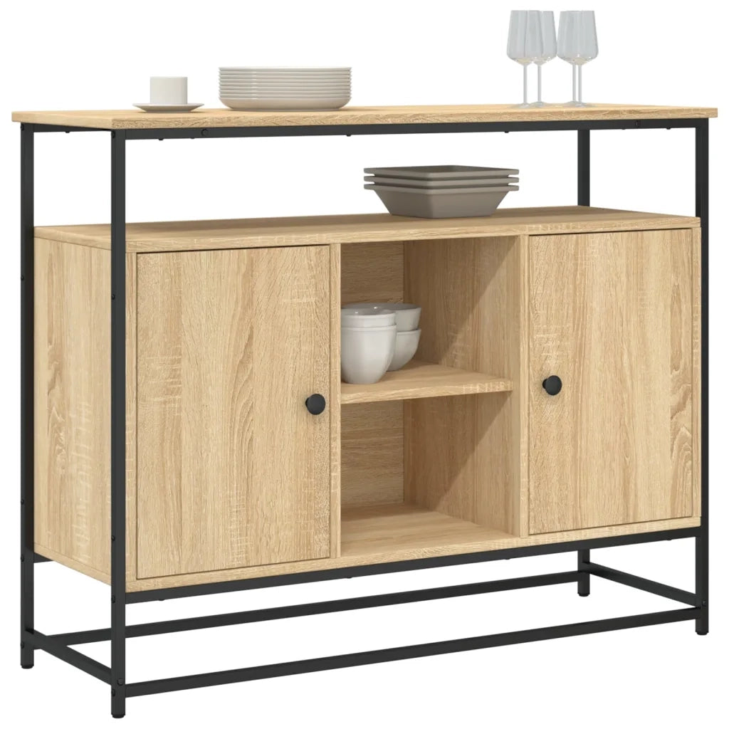 Credenza Rovere Sonoma 100x35x80 cm in Legno Multistratocod mxl 107350