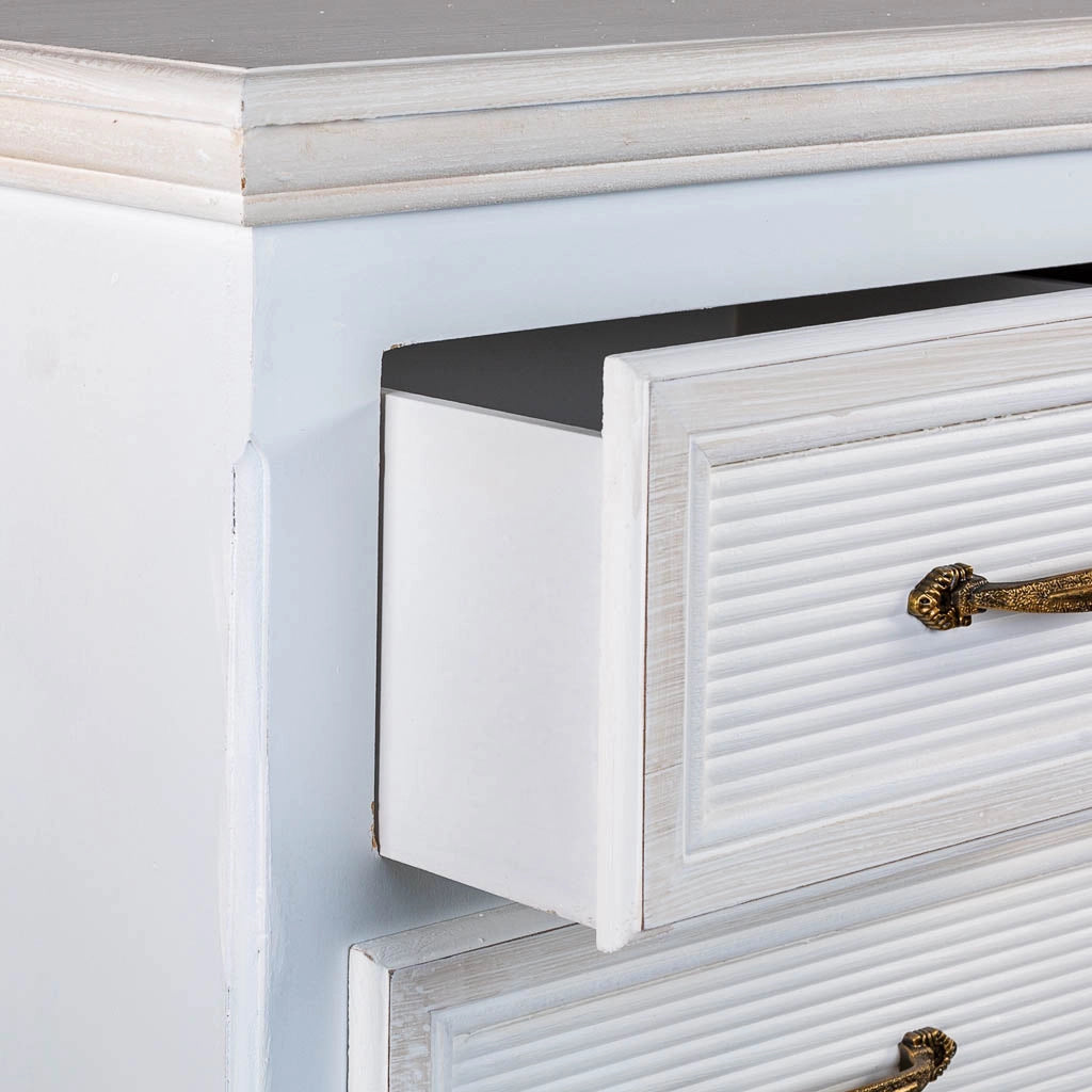 Cassettiera in legno bianco 40x30x82h