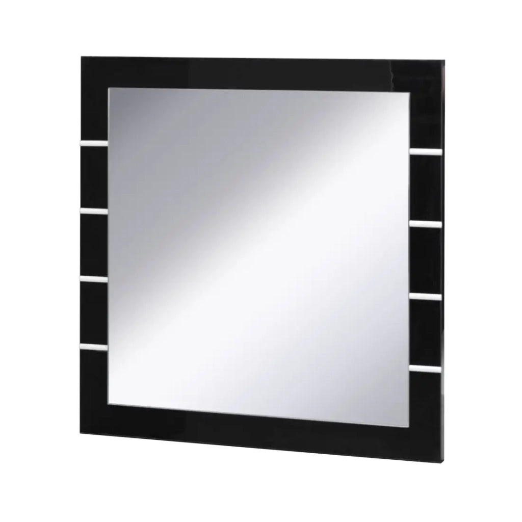 Set di 3 specchi LINA nero e bianco lucido - 60 x 60 cm