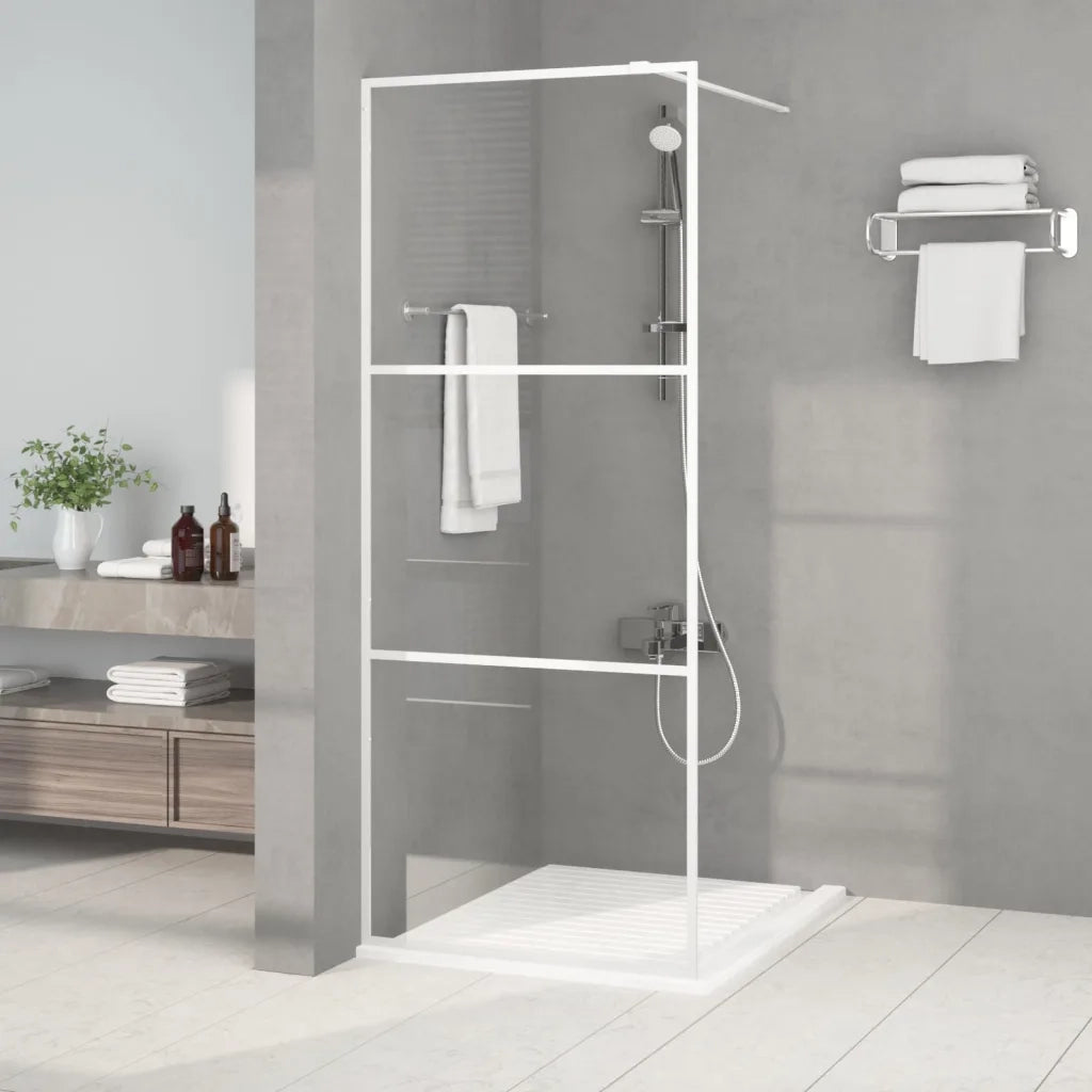 Parete Doccia Walk in Bianca 80x195 cm Vetro Trasparente ESG 152120