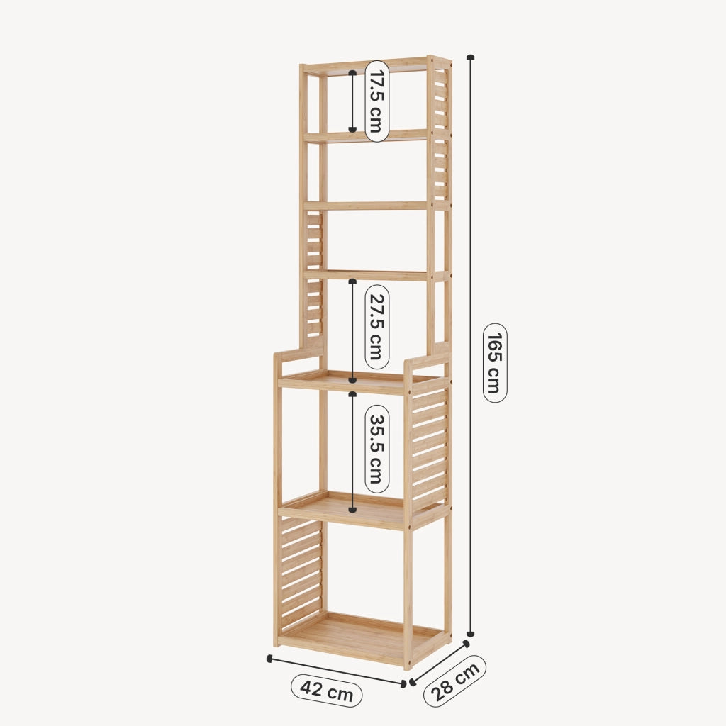Scaffale in bambù 'Forssa' Mobile da Stoccaggio per Cucina / Bagno [en.casa]